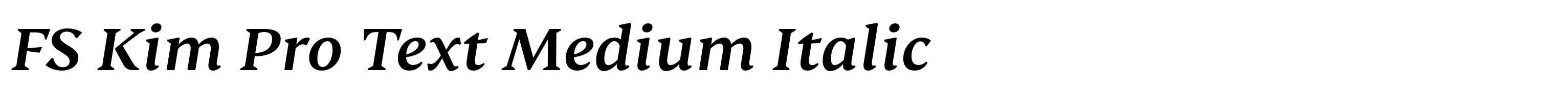 FS Kim Pro Text Medium Italic